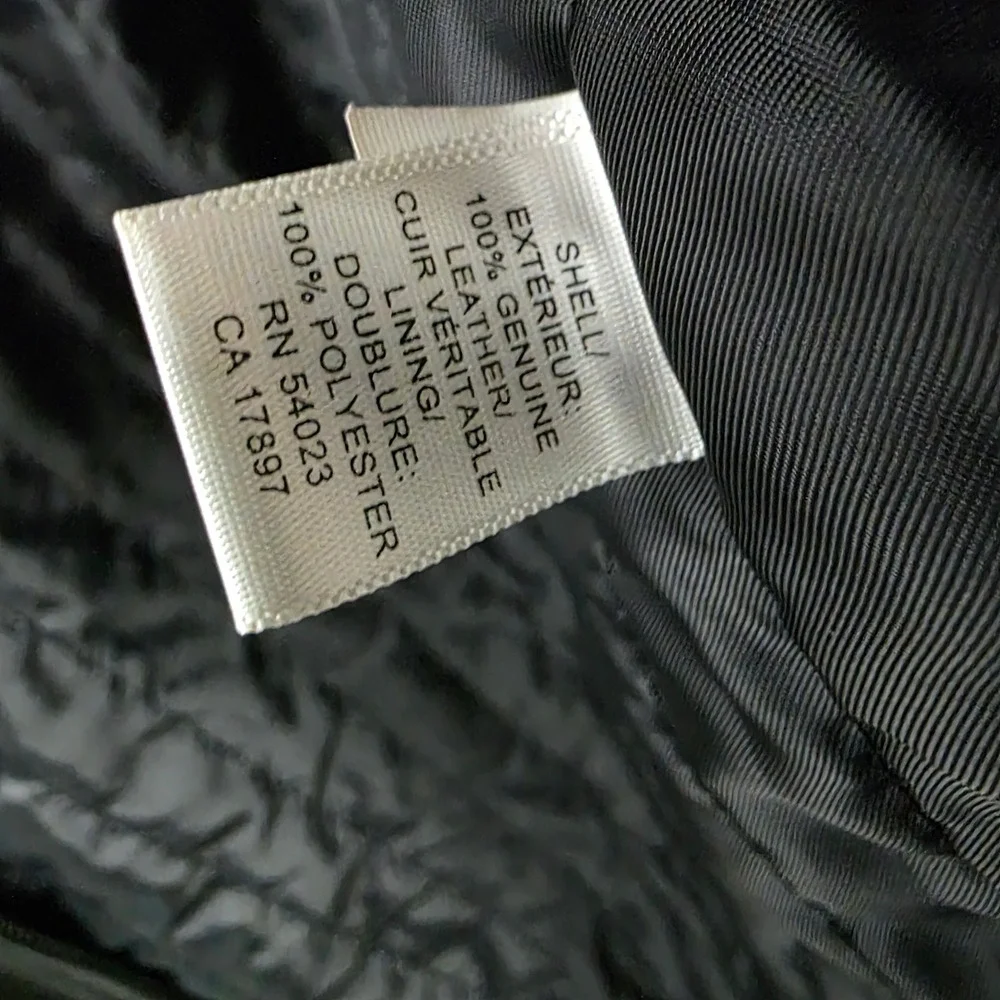 Banana Republic Mens Black Leather Car Coat Vintage 2003 Button Front Jacket M